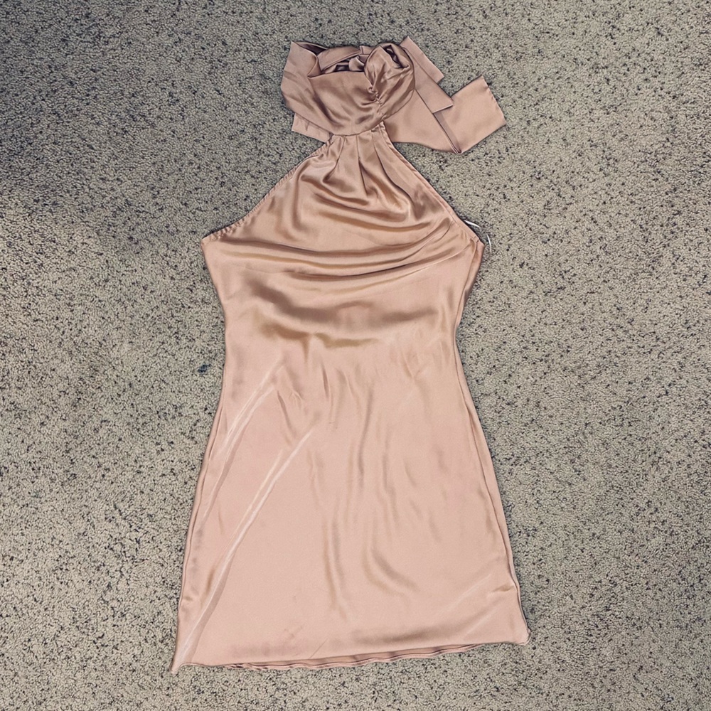 Elegant Pink Satin Dress